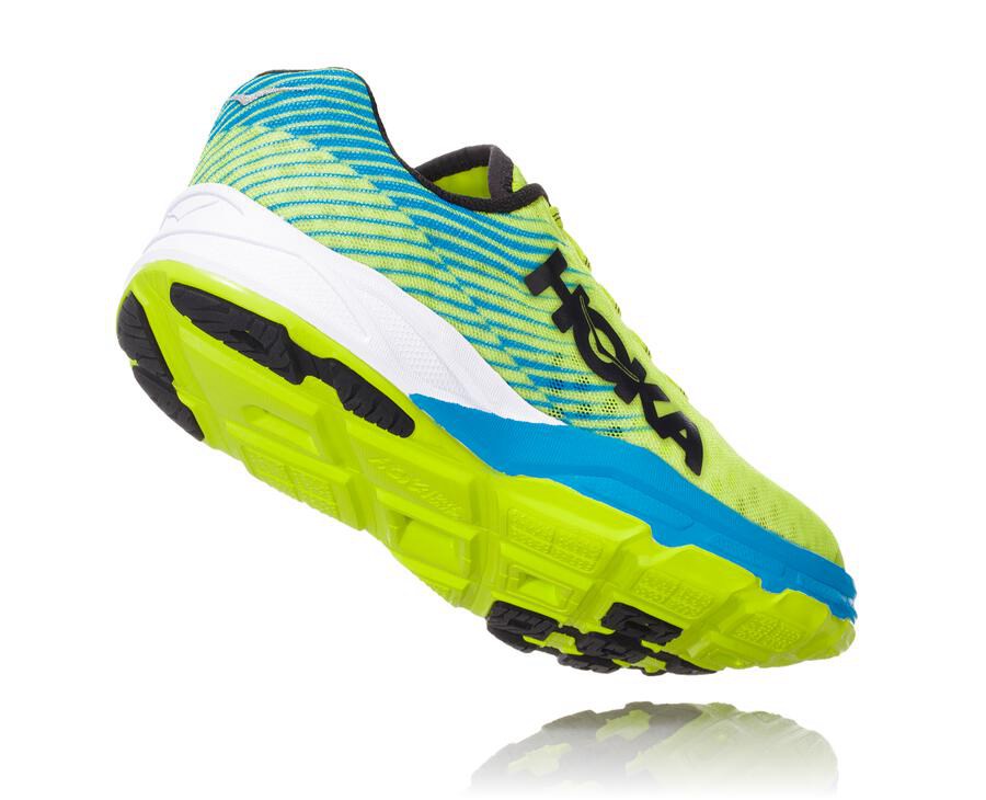 Chaussure Running Hoka One One Evo Carbon Rocket Homme - Vert/Bleu - QHU-791054